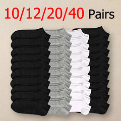 10/12/20/40 Pairs Men Boat Socks Business Sport Sweat Absorption Mature Summer Autumn Solid Color Soft Non Pilling Ankle Socks 10/12/20/40 Pairs Men Boat Socks Business Sport Sweat Absorption Mature Summer Autumn Solid Color Soft Non Pilling Ankle Socks