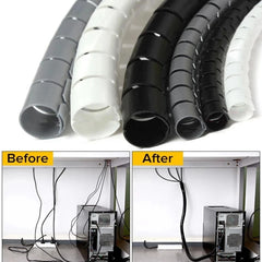 2M/1M Flexible Spiral Cable Wire Protector Cable Organizer Computer Cord Protective Tube Clip Organizer Management Tools 16/10mm 2M/1M Flexible Spiral Cable Wire Protector Cable Organizer Computer Cord Protective Tube Clip Organizer Management Tools 16/10mm