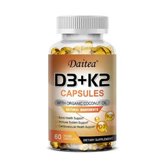 Vitamin K2 (MK7) with D3-5000 IU Supplement-120 Capsules, Immune Support Health, Bone Health, Cardiovascular Health Support Vitamin K2 (MK7) with D3-5000 IU Supplement-120 Capsules, Immune Support Health, Bone Health, Cardiovascular Health Support