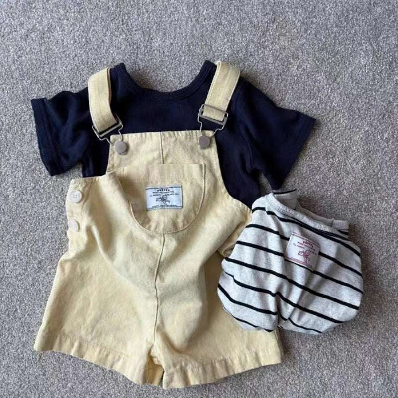 HY2621 Korean Style Infant Toddler Clothing Boys Girls Summer Fashion Washed Overalls Short Pants Korean Version Casual Trousers HY2621 Korean Style Infant Toddler Clothing Boys Girls Summer Fashion Washed Overalls Short Pants Korean Version Casual Trousers