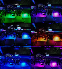 10/14/18 in 1 Led Car Ambient Lights 213 64 Color RGB Symphony Streamer Bluetooth Rainbow Acrylic Strips Atmosphere Lamp Kit 12V 10/14/18 in 1 Led Car Ambient Lights 213 64 Color RGB Symphony Streamer Bluetooth Rainbow Acrylic Strips Atmosphere Lamp Kit 12V