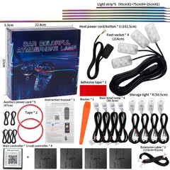 10/14/18 in 1 Led Car Ambient Lights 213 64 Color RGB Symphony Streamer Bluetooth Rainbow Acrylic Strips Atmosphere Lamp Kit 12V 10/14/18 in 1 Led Car Ambient Lights 213 64 Color RGB Symphony Streamer Bluetooth Rainbow Acrylic Strips Atmosphere Lamp Kit 12V