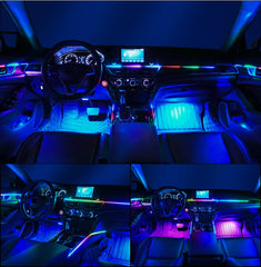 10/14/18 in 1 Led Car Ambient Lights 213 64 Color RGB Symphony Streamer Bluetooth Rainbow Acrylic Strips Atmosphere Lamp Kit 12V 10/14/18 in 1 Led Car Ambient Lights 213 64 Color RGB Symphony Streamer Bluetooth Rainbow Acrylic Strips Atmosphere Lamp Kit 12V