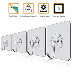Self Adhesive Hooks Heavy Duty Wall Hooks Transparent Multi-Purpose Rack Door Key Towel Wall Hook For Bathroom Kitchen Organizer Self Adhesive Hooks Heavy Duty Wall Hooks Transparent Multi-Purpose Rack Door Key Towel Wall Hook For Bathroom Kitchen Organizer