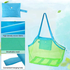 1pc Multicolor Large Mesh Beach Bag, Sand-Away Portable Tote With Convenient Hanging Hole, Breathable  Foldable Storage For Toys 1pc Multicolor Large Mesh Beach Bag, Sand-Away Portable Tote With Convenient Hanging Hole, Breathable  Foldable Storage For Toys