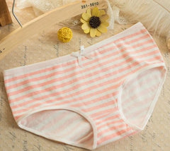 Kawaii Lolita Girls Japanese Anime Style Cosplay Women Panties Briefs With Bow Underwears Underpants Blue Pink White Stripe Gift Kawaii Lolita Girls Japanese Anime Style Cosplay Women Panties Briefs With Bow Underwears Underpants Blue Pink White Stripe Gift