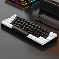 60% wired gaming keyboard, RGB backlight ultra compact mini keyboard, waterproof small compact 61 key keyboard for pc/Mac gamers 60% wired gaming keyboard, RGB backlight ultra compact mini keyboard, waterproof small compact 61 key keyboard for pc/Mac gamers