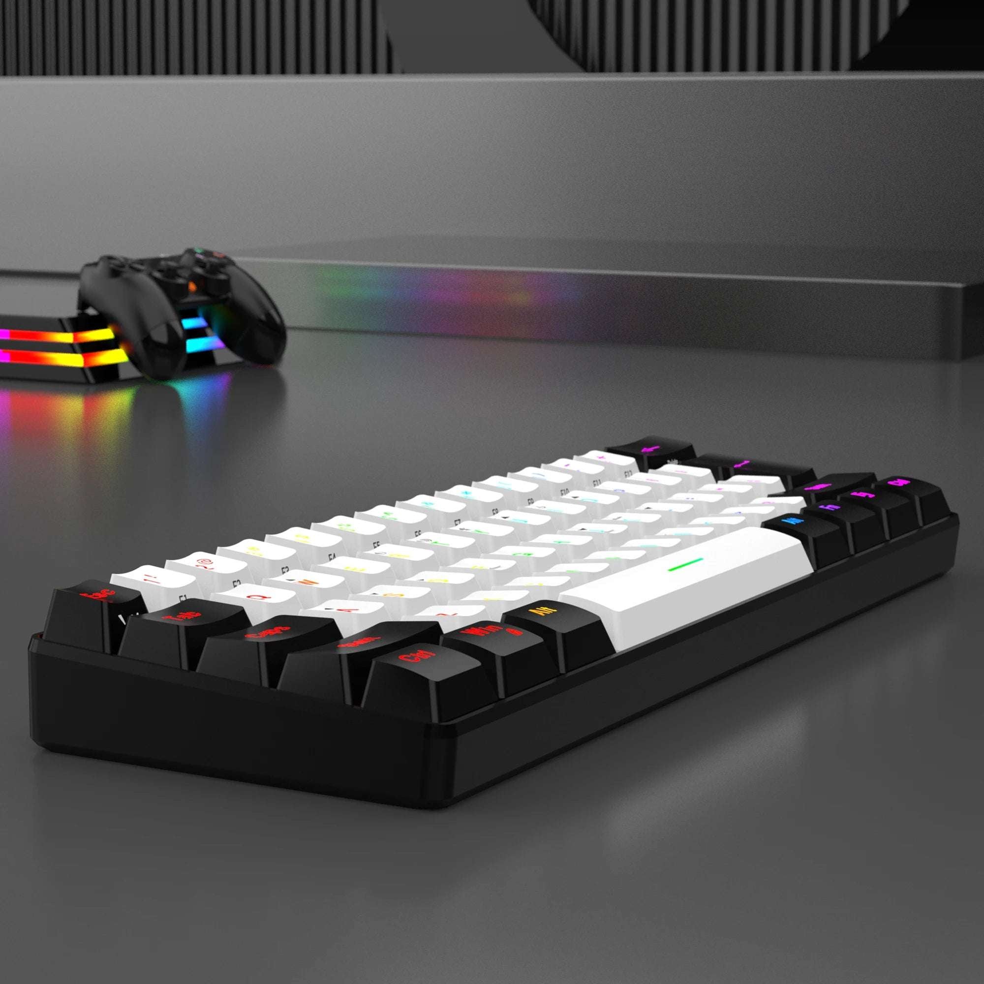 60% wired gaming keyboard, RGB backlight ultra compact mini keyboard, waterproof small compact 61 key keyboard for pc/Mac gamers 60% wired gaming keyboard, RGB backlight ultra compact mini keyboard, waterproof small compact 61 key keyboard for pc/Mac gamers