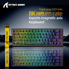 X68HE ATTACK SHARK Magnetic Gaming Keyboard Mechanical Wired for Pro Gaming 0.01mm Rapid Trigg 8000Hz SOCD/Rs 0.125ms 128K Rate X68HE ATTACK SHARK Magnetic Gaming Keyboard Mechanical Wired for Pro Gaming 0.01mm Rapid Trigg 8000Hz SOCD/Rs 0.125ms 128K Rate