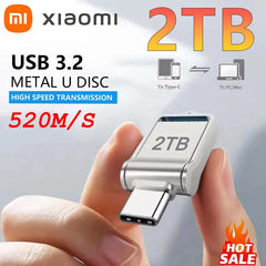 Xiaomi High Speed 2TB Flash Drive USB 3.2 512GB 1TB Type-C Interface 2-in-1 Flash Memory Stick For Mobile Phone Computer 2025NEW Xiaomi High Speed 2TB Flash Drive USB 3.2 512GB 1TB Type-C Interface 2-in-1 Flash Memory Stick For Mobile Phone Computer 2025NEW