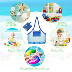 1pc Multicolor Large Mesh Beach Bag, Sand-Away Portable Tote With Convenient Hanging Hole, Breathable  Foldable Storage For Toys 1pc Multicolor Large Mesh Beach Bag, Sand-Away Portable Tote With Convenient Hanging Hole, Breathable  Foldable Storage For Toys