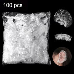 100PCS Disposable Waterproof Ear Covers for Hair Dye, Transparent Elastic Earmuffs Protective Plastic Wrap for Shower Salon 100PCS Disposable Waterproof Ear Covers for Hair Dye, Transparent Elastic Earmuffs Protective Plastic Wrap for Shower Salon