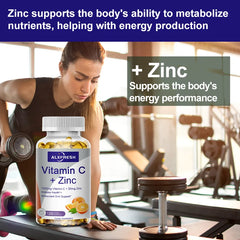 فيتامين سي مع الزنك من ألكسفريش للشعر والبشرة والأظافر وصحة القلب، يدعم دفاعات الخلايا، ويعزز جهاز المناعة فيتامين سي مع الزنك من ألكسفريش للشعر والبشرة والأظافر وصحة القلب، يدعم دفاعات الخلايا، ويعزز جهاز المناعة