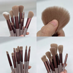 13 PCS Makeup Brushes Set Eye Shadow Foundation Women Cosmetic Brush Eyeshadow Blush Beauty Soft Make Up Tools Bag 13 PCS Makeup Brushes Set Eye Shadow Foundation Women Cosmetic Brush Eyeshadow Blush Beauty Soft Make Up Tools Bag