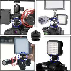 1/4 Hot Shoe Mount Holder Dual Nut Cold Shoe Adapter Bracket For Double-Layer Camera Hot Shoe Adapter Action Camera Accessories 1/4 Hot Shoe Mount Holder Dual Nut Cold Shoe Adapter Bracket For Double-Layer Camera Hot Shoe Adapter Action Camera Accessories