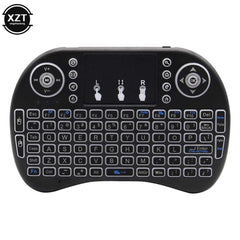2.4G Mini Wireless Keyboard 3 Color Backlit I8 English Russian Air Mouse Touchpad Remote Control For Laptop TV BOX USB Receiver 2.4G Mini Wireless Keyboard 3 Color Backlit I8 English Russian Air Mouse Touchpad Remote Control For Laptop TV BOX USB Receiver