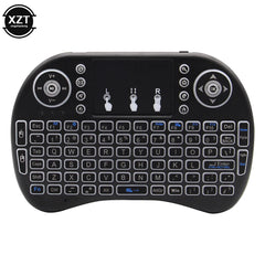 2.4G Mini Wireless Keyboard 3 Color Backlit I8 English Russian Air Mouse Touchpad Remote Control For Laptop TV BOX USB Receiver 2.4G Mini Wireless Keyboard 3 Color Backlit I8 English Russian Air Mouse Touchpad Remote Control For Laptop TV BOX USB Receiver