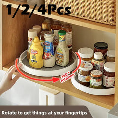 1/4Pcs 360 Rotatable Anti Sliding Kitchen Condiment Rotatable Storage Rack Tableware Cabinet Round Multi Functional Storage Rack 1/4Pcs 360 Rotatable Anti Sliding Kitchen Condiment Rotatable Storage Rack Tableware Cabinet Round Multi Functional Storage Rack