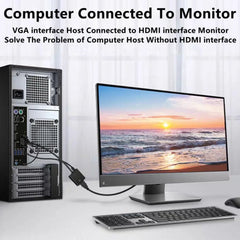 VGA to HDMI Converter Adapter 1080P VGA Male to HDMI Female Adapter Cable With 3.5mm Audio Output  for PC Laptop HDTV Projector VGA to HDMI Converter Adapter 1080P VGA Male to HDMI Female Adapter Cable With 3.5mm Audio Output  for PC Laptop HDTV Projector