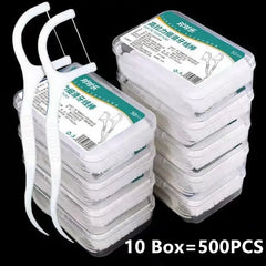 1/2/5/10 Box Portable Disposable Dental Floss Plastic Toothpick High-tension Dental Floss Stick Dental Floss Box Oral Care 1/2/5/10 Box Portable Disposable Dental Floss Plastic Toothpick High-tension Dental Floss Stick Dental Floss Box Oral Care