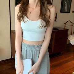 1pc Women Sexy Solid Color Camisole Ice Silk Tube Seamless Sports Tank Top Wireless Underwear Padded Bra Bralette Vest 1pc Women Sexy Solid Color Camisole Ice Silk Tube Seamless Sports Tank Top Wireless Underwear Padded Bra Bralette Vest