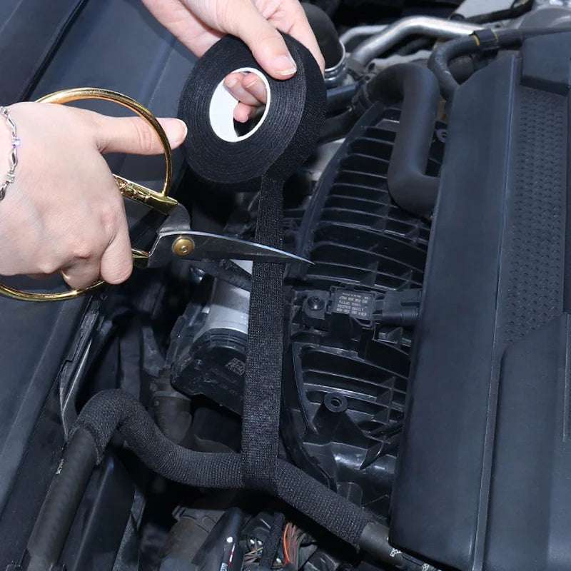 15M Heat-resistant Adhesive Cloth Fabric Tape For Car Auto Cable Harness Wiring Loom Protection Mute To Eliminate Abnormal Noise 15M Heat-resistant Adhesive Cloth Fabric Tape For Car Auto Cable Harness Wiring Loom Protection Mute To Eliminate Abnormal Noise