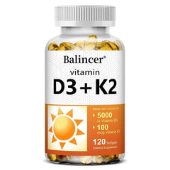 Vitamin D3 + K2 with Organic Virgin Coconut Oil, Vegan D3 (5000iu) with MK7 Vitamin K2 (100mcg), Supports Bone Health Supplement Vitamin D3 + K2 with Organic Virgin Coconut Oil, Vegan D3 (5000iu) with MK7 Vitamin K2 (100mcg), Supports Bone Health Supplement