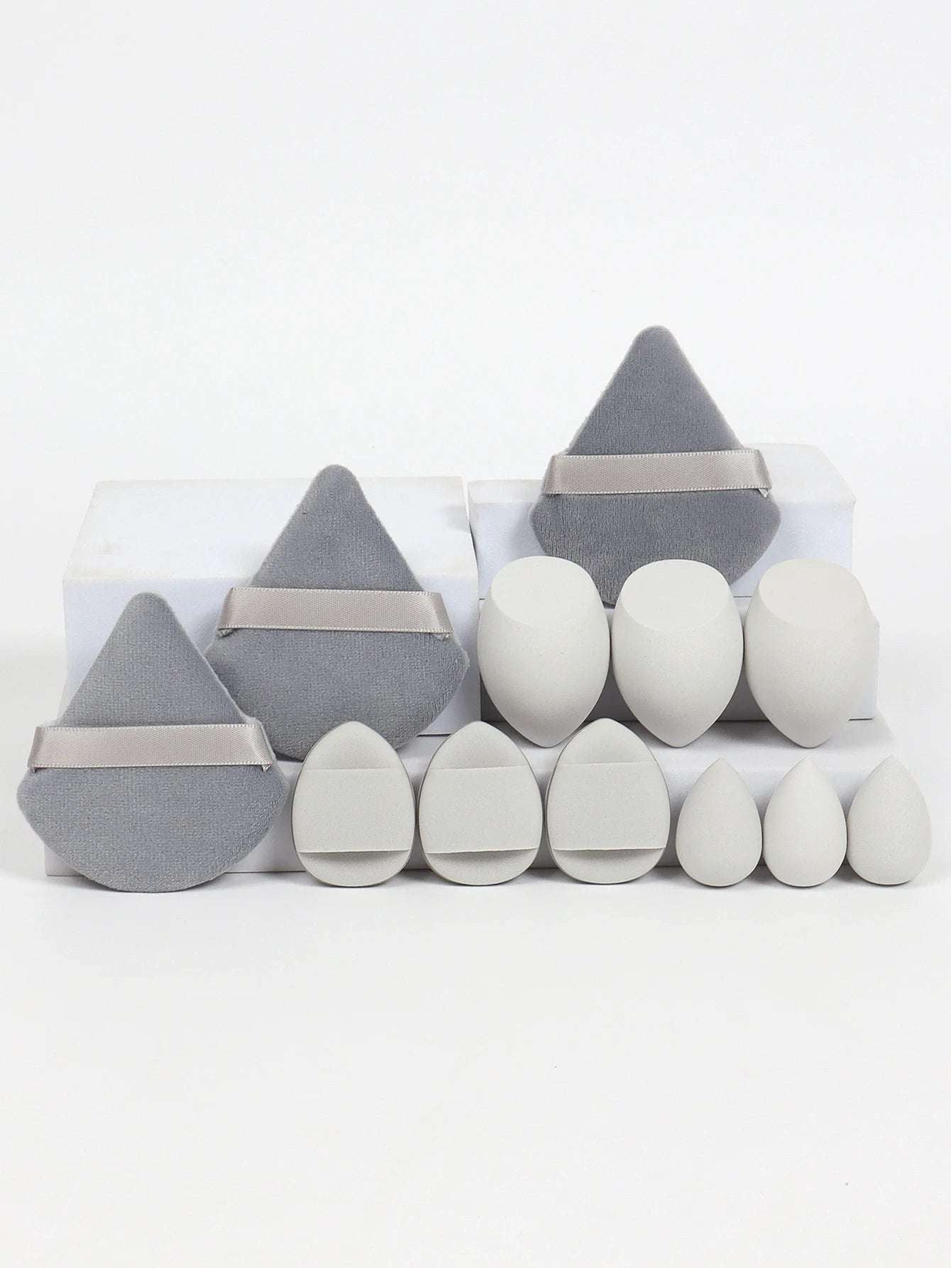 12-Piece All-Purpose Makeup Sponge Set, Made of 3 Loose Powder Puffs, 3 Mini Air Cushion Puffs, 3 Beauty Eggs and 3 Mini Beauty 12-Piece All-Purpose Makeup Sponge Set, Made of 3 Loose Powder Puffs, 3 Mini Air Cushion Puffs, 3 Beauty Eggs and 3 Mini Beauty