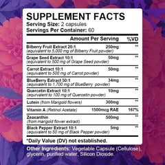 Eye Vitamins with A Blend of Lutein, Zeaxanthin and Bilberry Extract for Macular Fatigue, Dry Eyes and Vision Health in Adults Eye Vitamins with A Blend of Lutein, Zeaxanthin and Bilberry Extract for Macular Fatigue, Dry Eyes and Vision Health in Adults