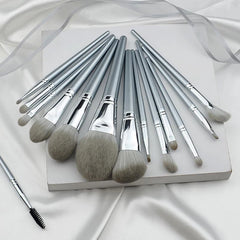 14pcs Silver Makeup Brushes Set Powder Grey Blush Concealer Foundation Eyeshadow Eyeliner Eye Cosmetics Face Beauty Tools 14pcs Silver Makeup Brushes Set Powder Grey Blush Concealer Foundation Eyeshadow Eyeliner Eye Cosmetics Face Beauty Tools