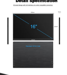 ZEUSLAP 16" 2.5K 144hz Portable Monitor 2560*1600 16:10 100%sRGB 500Cd/m²  Travel Gaming Display for Laptop Switch ps4 ps5 Xbox ZEUSLAP 16" 2.5K 144hz Portable Monitor 2560*1600 16:10 100%sRGB 500Cd/m²  Travel Gaming Display for Laptop Switch ps4 ps5 Xbox