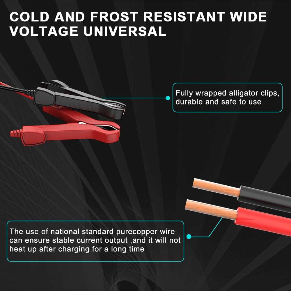 12V6A smart battery charger AGM Start stop battery European regulation full stop reverse protection lead-acid charger 12V6A smart battery charger AGM Start stop battery European regulation full stop reverse protection lead-acid charger