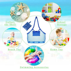 1pc Multicolor Large Mesh Beach Bag, Sand-Away Portable Tote With Convenient Hanging Hole, Breathable  Foldable Storage For Toys 1pc Multicolor Large Mesh Beach Bag, Sand-Away Portable Tote With Convenient Hanging Hole, Breathable  Foldable Storage For Toys