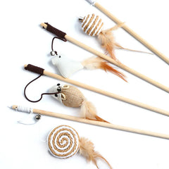 1PC Teaser Feather Toys Kitten Funny Colorful Rod Cat Wand Toys Wood Pet Cat Toys Interactive Stick Pet Cat Supplies 1PC Teaser Feather Toys Kitten Funny Colorful Rod Cat Wand Toys Wood Pet Cat Toys Interactive Stick Pet Cat Supplies