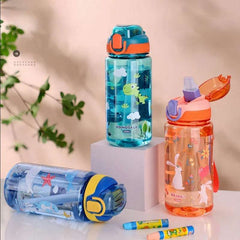 600ml Dinosaur Water Bottle For Kids Water Sippy Cup With Silicone Straw Leakproof Plastic Water Bottles Summer Kids Water Cup 600ml Dinosaur Water Bottle For Kids Water Sippy Cup With Silicone Straw Leakproof Plastic Water Bottles Summer Kids Water Cup