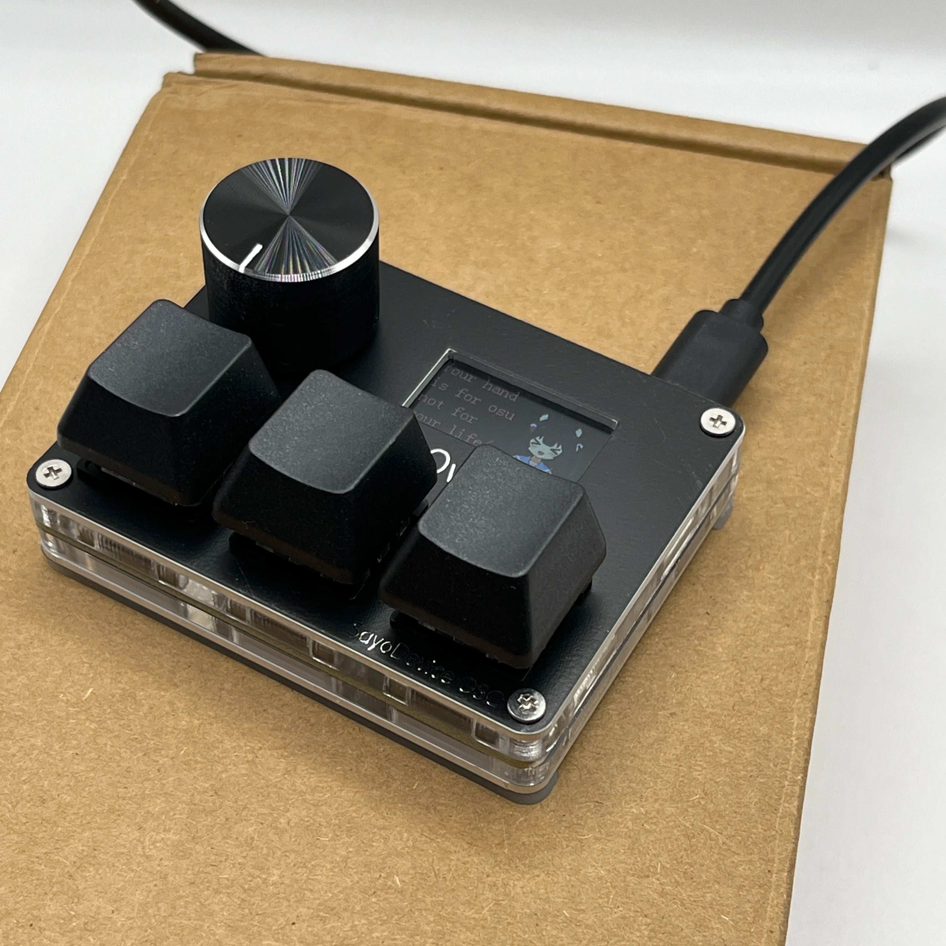 O3C SayoDevice OSU O3C Rapid Trigger Hall Switches Magnetic Pink Switches Keyboard With Knob Screen Copy Paste Shotcut O3C SayoDevice OSU O3C Rapid Trigger Hall Switches Magnetic Pink Switches Keyboard With Knob Screen Copy Paste Shotcut