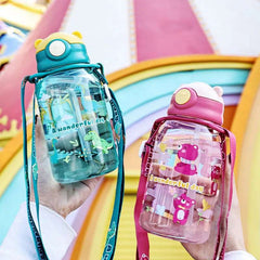 1PC Kids Water Sippy Cup Kids Water Bottle with Straw and Handle Portable Drinking Bottle Cup Children 1PC Kids Water Sippy Cup Kids Water Bottle with Straw and Handle Portable Drinking Bottle Cup Children