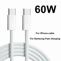 Usb C to Type C Fast Charging PD 60W Mobile Phone Date Cable For Iphone15 Android Samsung Huawei Type C Braided Charger Cable Usb C to Type C Fast Charging PD 60W Mobile Phone Date Cable For Iphone15 Android Samsung Huawei Type C Braided Charger Cable