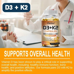 Vitamin K2 (MK7) with D3-5000 IU Supplement-120 Capsules, Immune Support Health, Bone Health, Cardiovascular Health Support Vitamin K2 (MK7) with D3-5000 IU Supplement-120 Capsules, Immune Support Health, Bone Health, Cardiovascular Health Support