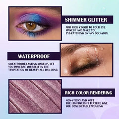 13-Shade Waterproof Liquid Eyeshadow Palette - High Shine  Long-Lasting & Smudge-Proof Makeup Set for Glamourous Looks glitter 13-Shade Waterproof Liquid Eyeshadow Palette - High Shine  Long-Lasting & Smudge-Proof Makeup Set for Glamourous Looks glitter