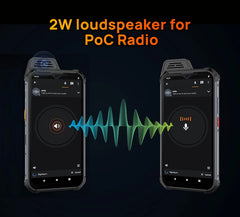 UNIWA rugged ATEX smartphone UAE showing two rugged phones with 2W loudspeaker for PoC radio and sound wave UNIWA rugged ATEX smartphone UAE showing two rugged phones with 2W loudspeaker for PoC radio and sound wave