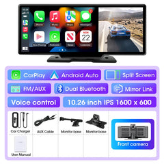 10/11.26 inch Dash Cam 4K Car DVR Wireless Carplay & Android Auto GPS Navigation Video Recorder Dashboard Dual Lens Wifi FM AUX 10/11.26 inch Dash Cam 4K Car DVR Wireless Carplay & Android Auto GPS Navigation Video Recorder Dashboard Dual Lens Wifi FM AUX