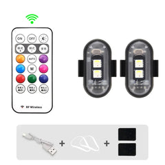 1-6PCS Wireless LED Drone Strobe Light for Motorcycle Car Bike Remote Control Warning Light Indicator Light USB Charging 8Colors 1-6PCS Wireless LED Drone Strobe Light for Motorcycle Car Bike Remote Control Warning Light Indicator Light USB Charging 8Colors