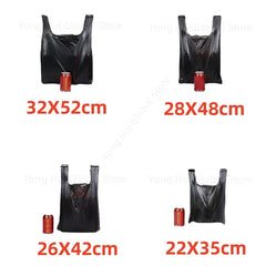 100PCS Black Vest Plastic Bag Kitchen Living Room Clean Garbage Storage Bag Takeaway Shopping Packing Garbage with Handle Bag 100PCS Black Vest Plastic Bag Kitchen Living Room Clean Garbage Storage Bag Takeaway Shopping Packing Garbage with Handle Bag