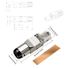 ZoeRax 2PCS RJ45 Cat8 Cat7 Cat6A Connector Shielded Toolless Modular Termination Plug 2000MHz 40G LAN Cable for 22AWG-24AWG ZoeRax 2PCS RJ45 Cat8 Cat7 Cat6A Connector Shielded Toolless Modular Termination Plug 2000MHz 40G LAN Cable for 22AWG-24AWG