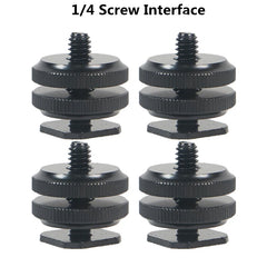 1/4 Hot Shoe Mount Phone Holder Dual Nut Cold Shoe Adapter Bracket For Double-Layer Camera Hot Shoe Adapter Accessories 1/4 Hot Shoe Mount Phone Holder Dual Nut Cold Shoe Adapter Bracket For Double-Layer Camera Hot Shoe Adapter Accessories