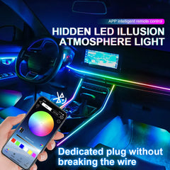 10/14/18 in 1 Led Car Ambient Lights 213 64 Color RGB Symphony Streamer Bluetooth Rainbow Acrylic Strips Atmosphere Lamp Kit 12V 10/14/18 in 1 Led Car Ambient Lights 213 64 Color RGB Symphony Streamer Bluetooth Rainbow Acrylic Strips Atmosphere Lamp Kit 12V