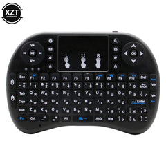 2.4G Mini Wireless Keyboard 3 Color Backlit I8 English Russian Air Mouse Touchpad Remote Control For Laptop TV BOX USB Receiver 2.4G Mini Wireless Keyboard 3 Color Backlit I8 English Russian Air Mouse Touchpad Remote Control For Laptop TV BOX USB Receiver