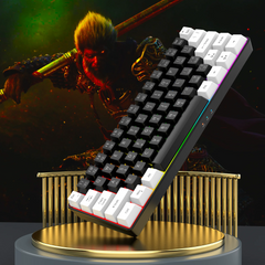 60% wired gaming keyboard, RGB backlight ultra compact mini keyboard, waterproof small compact 61 key keyboard for pc/Mac gamers 60% wired gaming keyboard, RGB backlight ultra compact mini keyboard, waterproof small compact 61 key keyboard for pc/Mac gamers