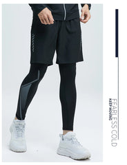 2-piece tight pants men's cycling base fitness shorts quick drying high elasticity sports set running training compression 2-piece tight pants men's cycling base fitness shorts quick drying high elasticity sports set running training compression